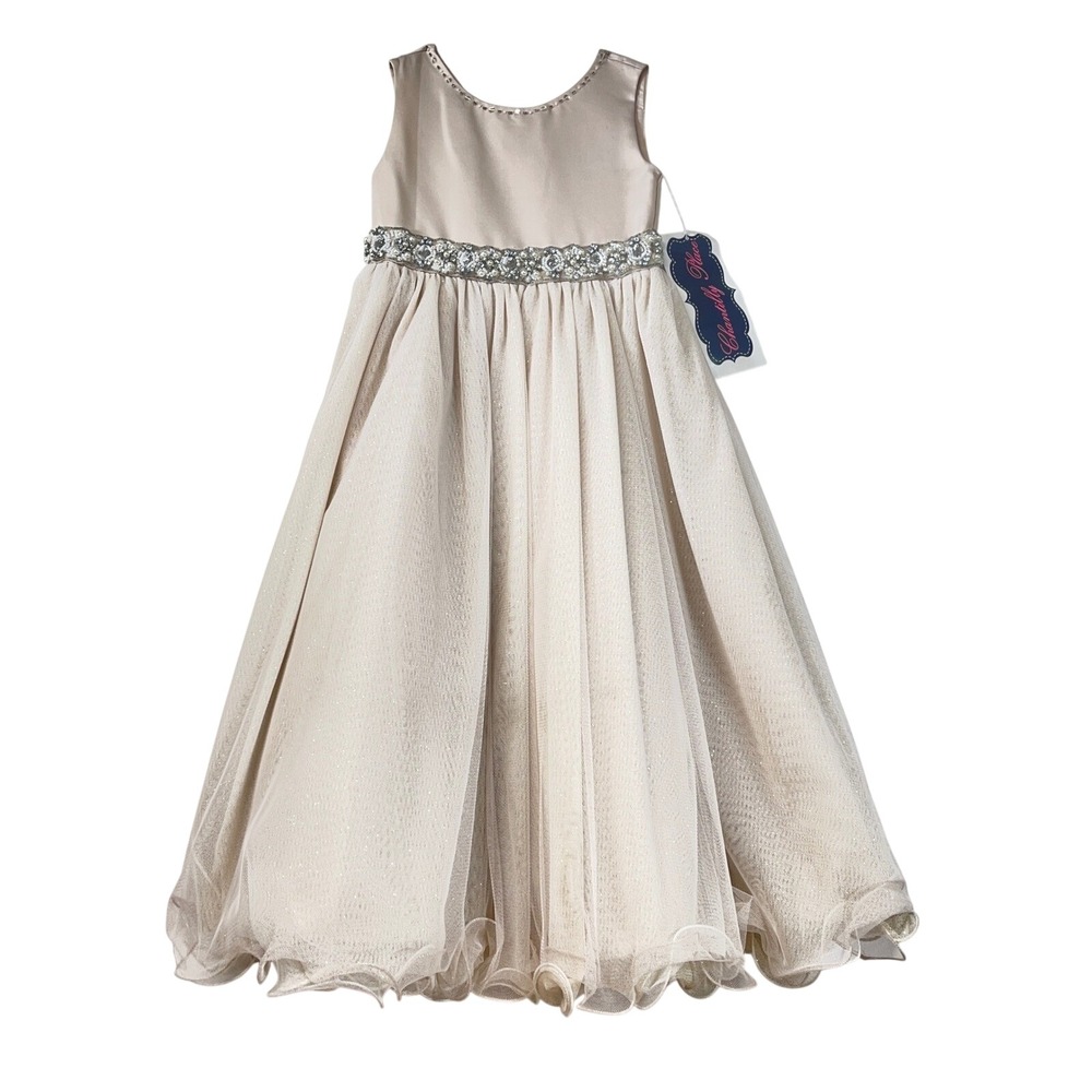 Chantilly Place Girls Dress 3T Embellished Waist Sleeveless‎ Special Occasion